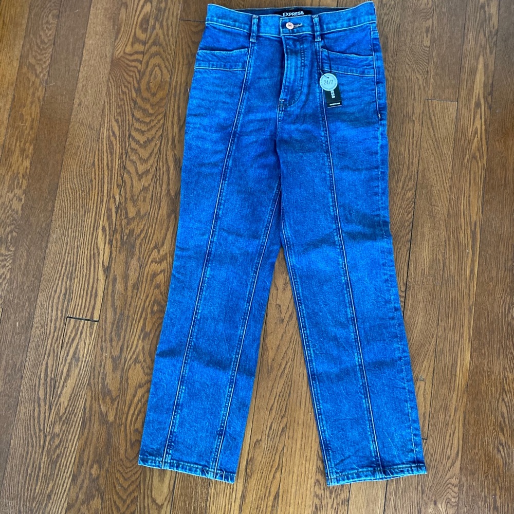 NWT Express Super High Waisted Straight Jeans